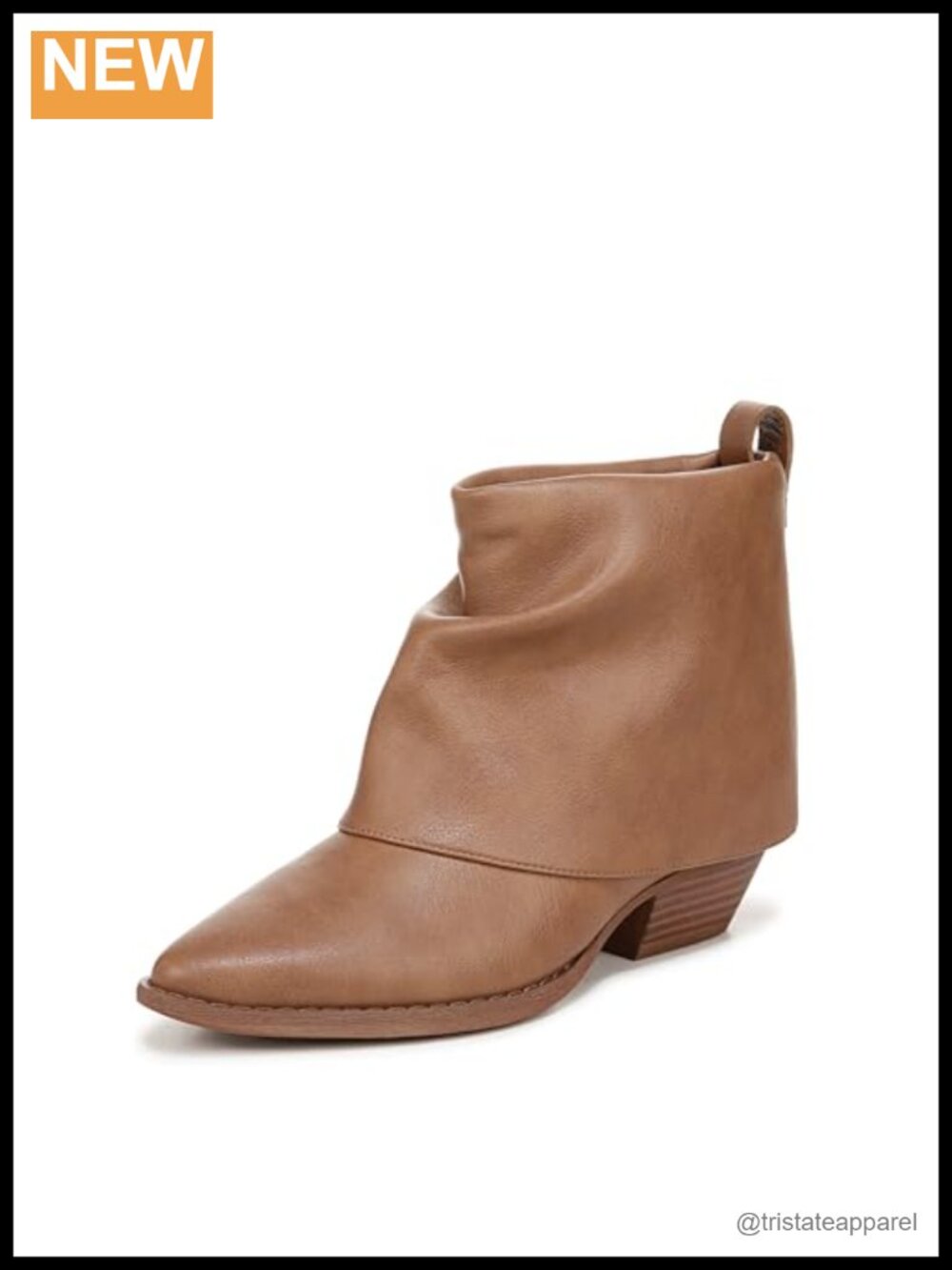 Western Cowgirl Ankle Bootie Pointed Toe Zipper Closure Man-Made Leather